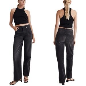 Madewell never worn black low slung straight denim